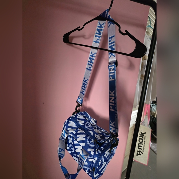 PINK (Off-Brand) Blue Logo Small Duffle / Gym Bag - Picture 5 of 7